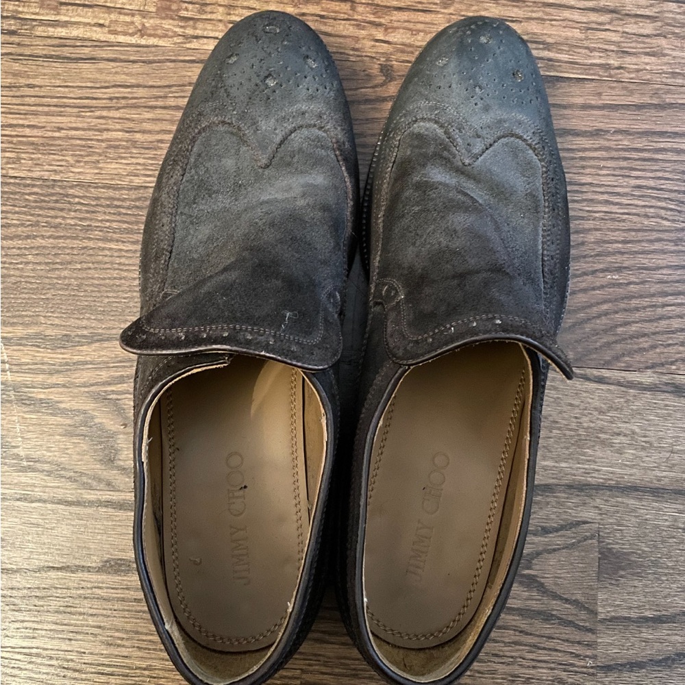 Jimmy Choo (size 46) suede brown dress shoes